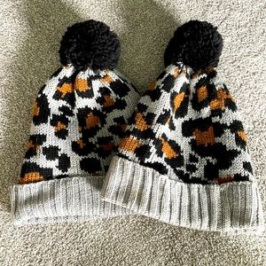 ***CHEETAH PRINT BEANIES*** (2)